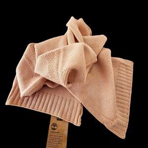Timberland Signature Knit Scarf Pink Acrylic Rectangular Unisex 70" X 10" NWT